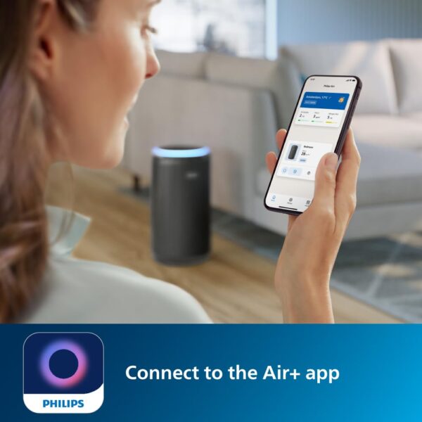 Philips AC4221 Smart Air Purifier for Home|Real Time AQI Display|Covers upto 700 sqft|Removes 99.97% of Virus,Allergen,Dust & PM2.5|50% Quieter|Filter Life Upto 9000 Hrs|Ideal for Living room - Image 2