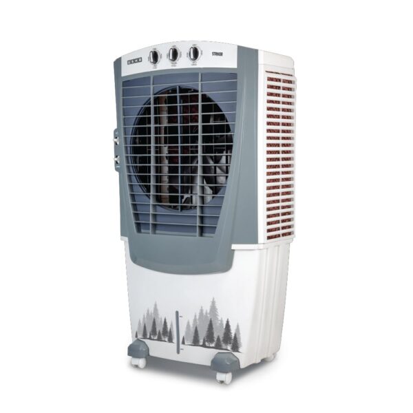 USHA Striker 70SD1 Desert Air Cooler for Home with Powerful Airflow, 3-Side Honeycomb Pads, 11m Air Throw & Inverter Compatibility (70L, White)
