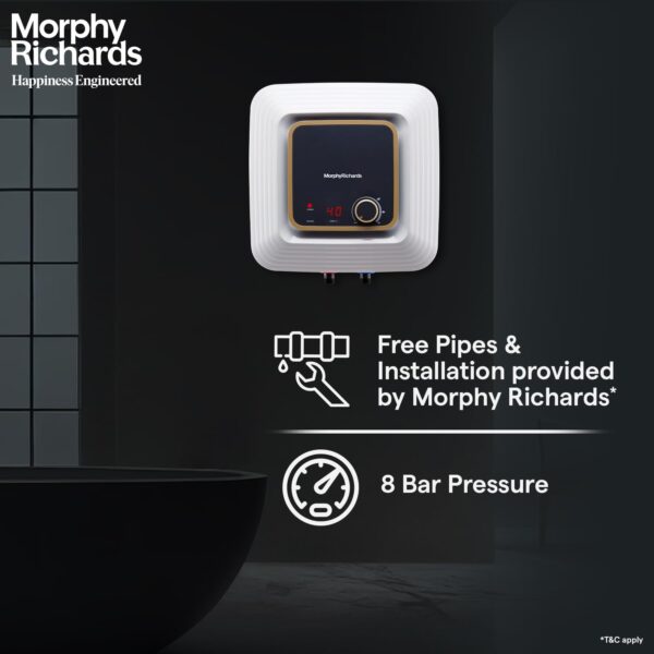 Morphy Richards Kube 15L Storage Wall Water Heater White and Black - Image 6