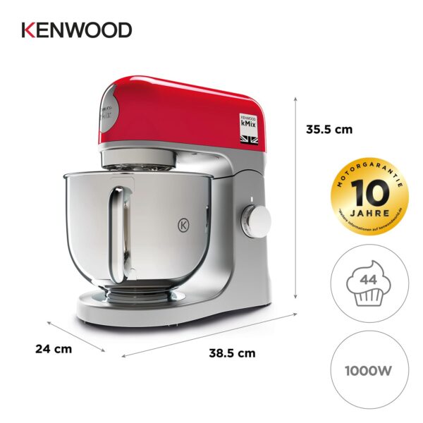 Kenwood Kitchen Machine| KMix - KMX750RD -1000W|5L Mixing Bowl|3 Attachments - K-Beater, Whipping Tool & Dough Kneading Tool |Metal Body| 1 Year Warranty| Red| Free Demo & Installation - Image 5