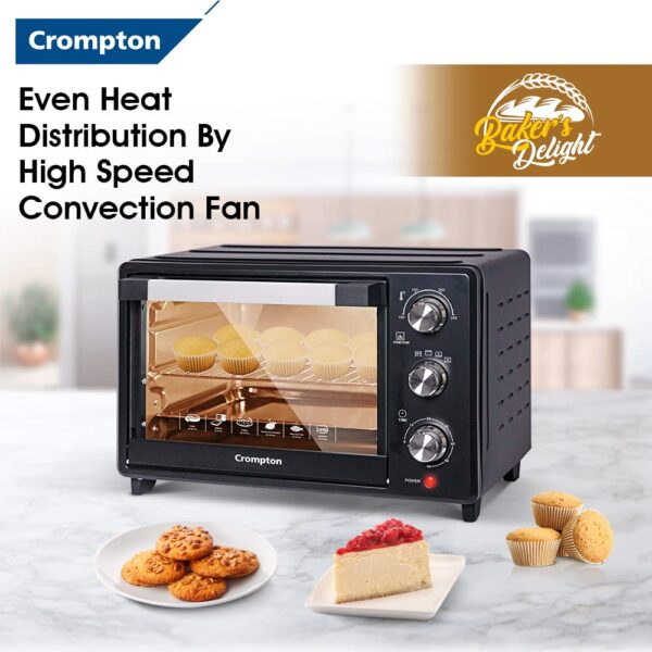 Crompton Baker's Delight 25 Ltr Oven Toaster Grill (OTG) with convection, with Even Heat Distribution - Image 7