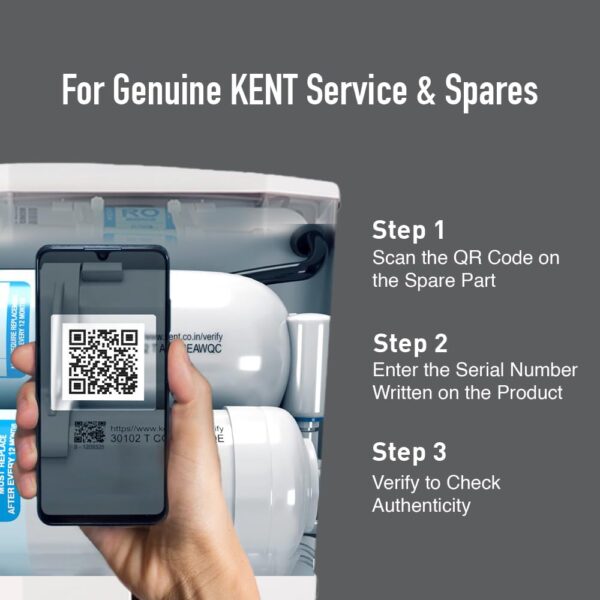 KENT Grand Star RO Water Purifier | RO+UV+UF+Alkaline+Copper+TDS Control+UV LED Tank | .0001 Micron RO Membrane | Auto Flush Feature | 9L Tank | 20 LPH | Ideal for Borewell/Tanker/Municipal Water - Image 13