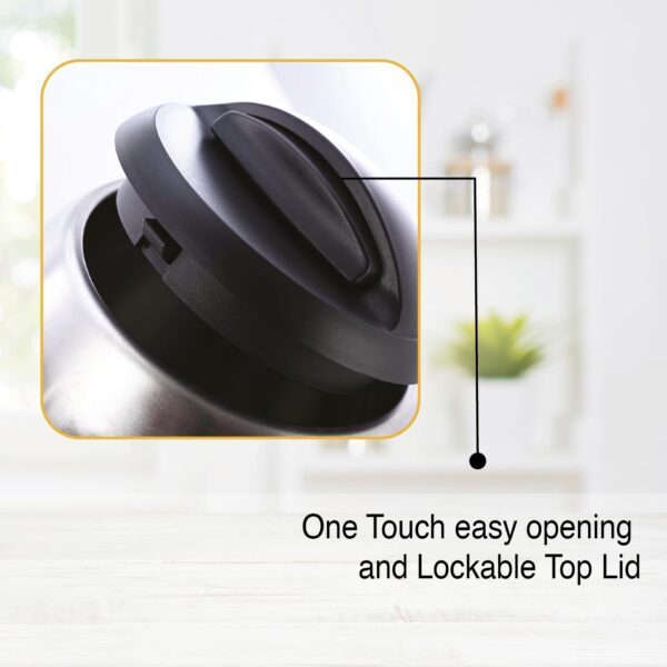 Usha Electric Kettle 1200 Watts | 1.5 Litres| Cool touch handle | Wider Mouth | Food-grade stainless steel | Safety with auto cut-off function (Silver & Black) - Image 2