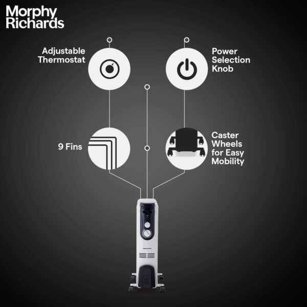 Russell Hobbs ROR09 FIN NEW ROR09 FIN NEW Oil Filled Room Heater - Image 4