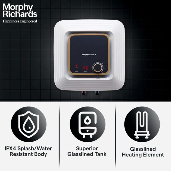 Morphy Richards Kube 15L Storage Wall Water Heater White and Black - Image 7
