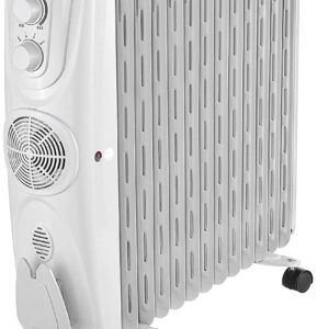 Usha 3809F PTC 2000 Watts Oil Filled Radiator Room Heater (White)