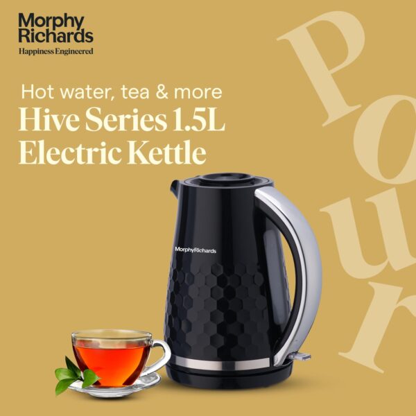 Morphy Richards Plastic Hive Series 1.5L Kettle, 1500 Watt, Black - Image 5