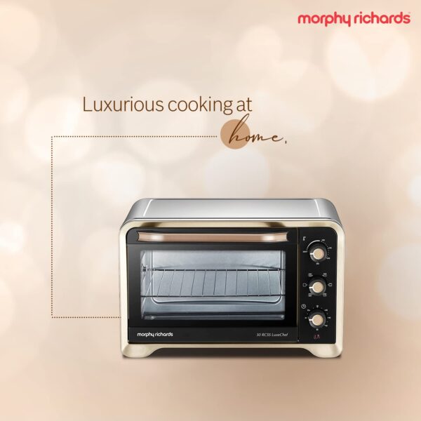 Morphy Richards 30Rcss Otg Oven For Kitchen|30 Litre Oven Toaster Griller|Convection Fan&Rotisserie Function|Stainless Steel Oven|Temperature Control|2-Yr Warranty By Brand|Gold&Black,1600 Watts - Image 2