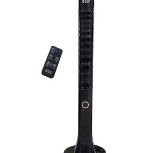 Russell Hobbs RTF4800 Tower Fan with Remote & LED Display | 48" Body, 3-Speed Settings, 12-Hour Timer, Fresh Air Ionizer, Quiet DC Motor, 60W | High Air Delivery | Black