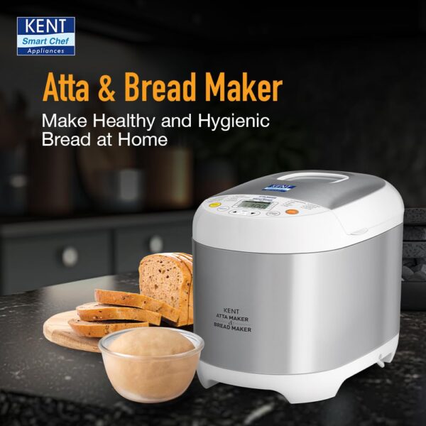 Kent Atta and Bread Maker for Home, Fully Automatic With 19 Pre-set Menu, 550w 16010 (Steel Grey) - Image 5