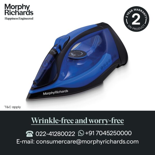 Morphy Richards Cordless Steam Ease 2200W, 2200 watts, ceramic - Image 3