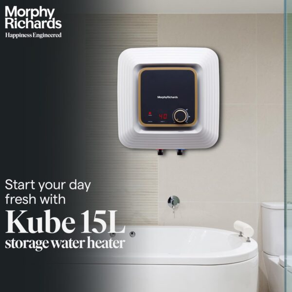 Morphy Richards Kube 15L Storage Wall Water Heater White and Black - Image 5