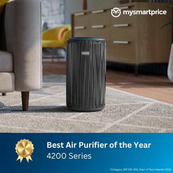Philips AC4221 Smart Air Purifier for Home|Real Time AQI Display|Covers upto 700 sqft|Removes 99.97% of Virus,Allergen,Dust & PM2.5|50% Quieter|Filter Life Upto 9000 Hrs|Ideal for Living room - Image 5