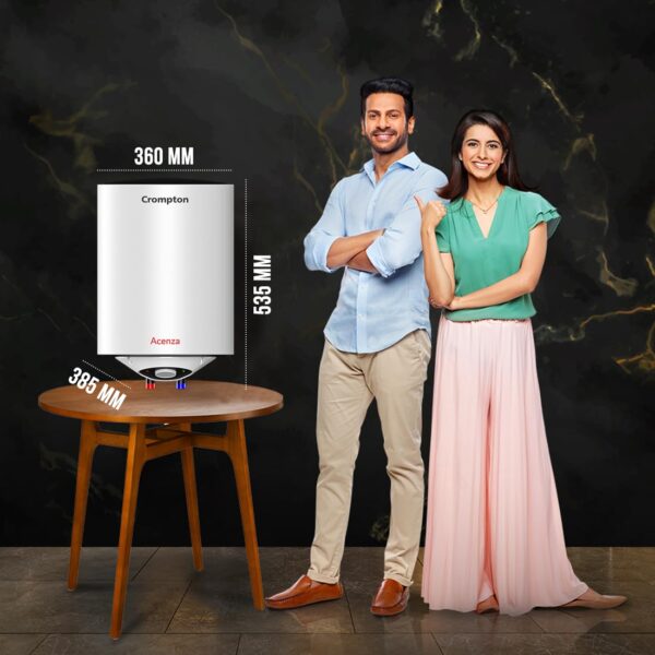 Crompton Acenza 25L Storage Water Heater (Geyser) with Superior Glassline Coating, 8 Bar pressure rating and 5yr Tank warranty, Wall Mounting - Image 5