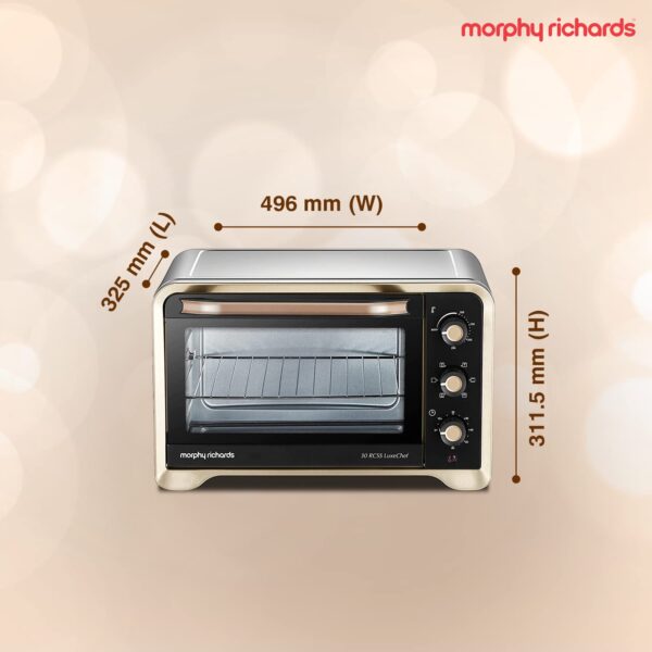 Morphy Richards 30Rcss Otg Oven For Kitchen|30 Litre Oven Toaster Griller|Convection Fan&Rotisserie Function|Stainless Steel Oven|Temperature Control|2-Yr Warranty By Brand|Gold&Black,1600 Watts - Image 6