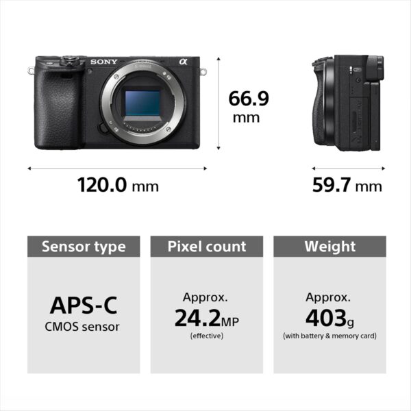 Sony New Alpha ILCE-6400K (Previously ILCE-6400L) with Upgraded SELP1650 (Ver 2) Power Zoom Lens | 24.2MP | APS-C Sensor | Fast Auto Focus | 4K Vlogging Camera | Tiltable LCD – Black - Image 5