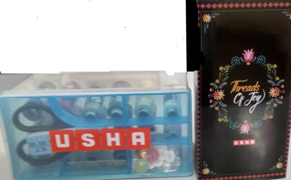 USHA Sewing Kit with 18 Thread spools, 1 Scissor, 12 Buttons, 1 Measuring Tape (Black) - Image 4