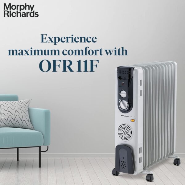 Morphy Richards OFR 11F 11-Fin 2500 Watts Oil Filled Radiator Room Heater (Ivory) - Image 5