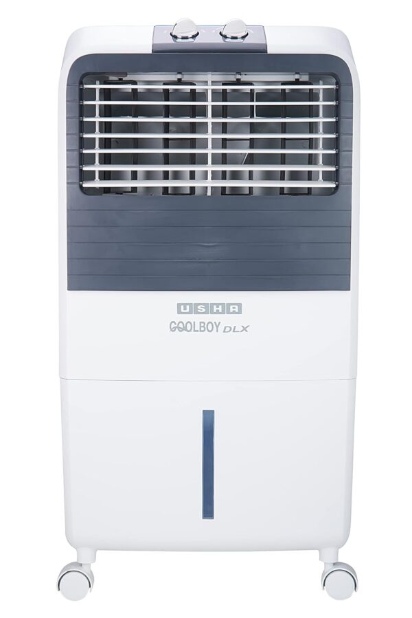 USHA Coolboy DLX Personal Air Cooler for Home with Powerful Blower, Honeycomb Pads, 6m Air Throw & Low Power Consumption (35L, White)