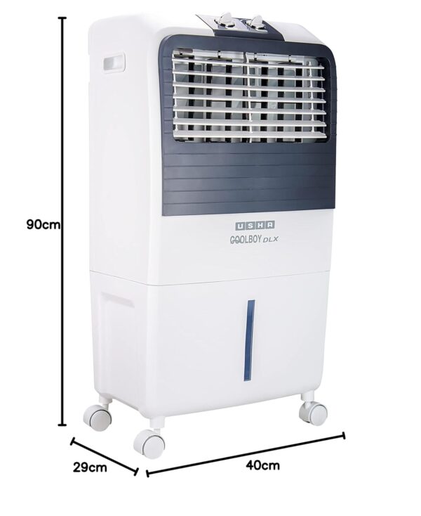 USHA Coolboy DLX Personal Air Cooler for Home with Powerful Blower, Honeycomb Pads, 6m Air Throw & Low Power Consumption (35L, White) - Image 3
