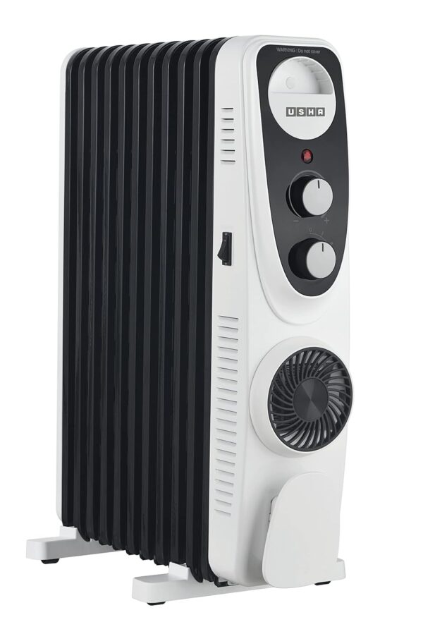 USHA 4213 FU PTC U Shaped 13 Fin Oil Filled Radiator Room Heater (Black),2400 Watts