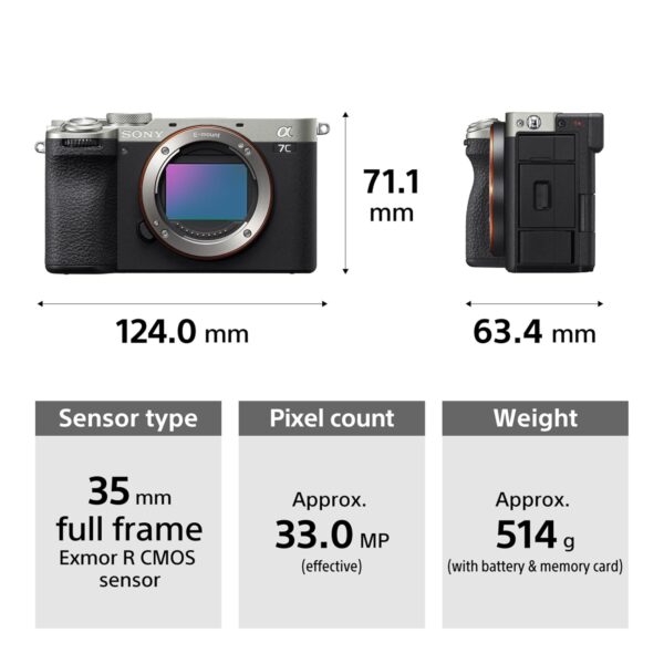 Sony Alpha ILCE-7CM2 Full-Frame Interchangeable-Lens Mirrorless vlog Camera (Body Only) | Made for Creators | 33.0 MP | Artificial Intelligence Based Autofocus | 4K 60p Recording - Silver - Image 2