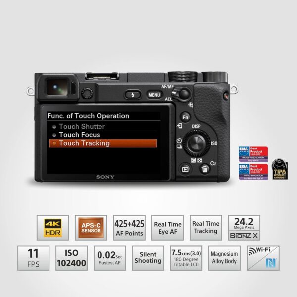 Sony New Alpha ILCE-6400K (Previously ILCE-6400L) with Upgraded SELP1650 (Ver 2) Power Zoom Lens | 24.2MP | APS-C Sensor | Fast Auto Focus | 4K Vlogging Camera | Tiltable LCD – Black - Image 6
