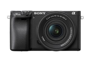 Sony New Alpha ILCE-6400K (Previously ILCE-6400L) with Upgraded SELP1650 (Ver 2) Power Zoom Lens | 24.2MP | APS-C Sensor | Fast Auto Focus | 4K Vlogging Camera | Tiltable LCD – Black