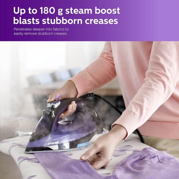 PHILIPS Plastic Perfect Care Power Life Steam Iron Gc3925/34,2400 Watts Up To 45 G/Min Steam Output,Optitemp Technology,Steam Glide Plus Soleplate,Drip-Stop And Shut-Off With No-Burns Guaranteed - Image 4