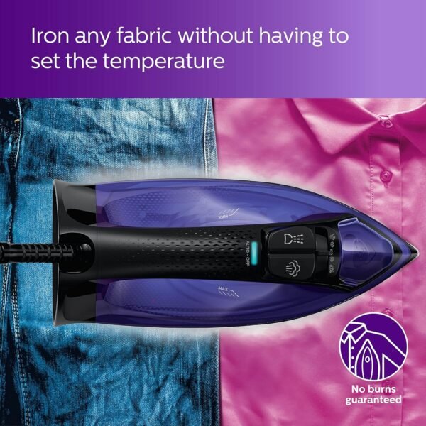 PHILIPS Plastic Perfect Care Power Life Steam Iron Gc3925/34,2400 Watts Up To 45 G/Min Steam Output,Optitemp Technology,Steam Glide Plus Soleplate,Drip-Stop And Shut-Off With No-Burns Guaranteed - Image 3