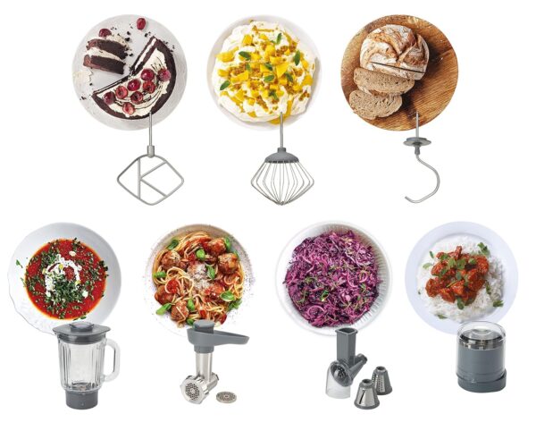 KENWOOD Stand Mixer Kitchen Machine PROSPERO+ 1000W with 4.3L Stainless Steel Bowl,K-Beater,Whisk,Dough Hook,Blender,Meat Grinder,Roto Food Cutter, Multi Mill KHC29.Q0SI Silver - Image 7