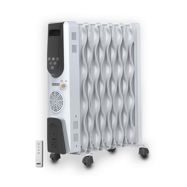 Usha OFR 9 Fin 4309 FSE PTC Room Heater with Fan Heater and Remote Control (White, Oil Filled Radiator)