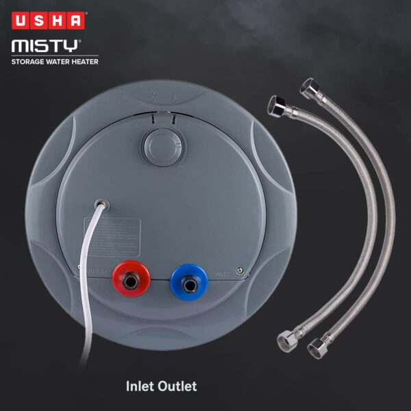 Usha Misty 25 Ltr 2000-Watt 5 Star Storage Water Heater (Grey Magnolia),With Free Installation And Connection Pipes - Image 5