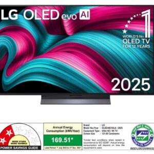 LG OLED evo AI 121cm (48) TV (C5), α9 Gen8 AI Processor 4K, VRR 144Hz, Dolby Vision & Dolby Atmos, 2025