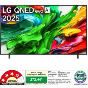 LG 75 Inch (189 cm) 4K QNED 8GA Mini LED Smart TV (2025 Model) with α8 AI Processor Gen2, Dolby Vision & Atmos, Filmmaker Mode, AI Picture Pro