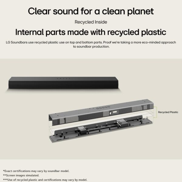 LG S90TY - Smart Sound Bar, 570W, 5.1.3 Channels, Dolby Atmos and DTS Surround Soundbar, Wide Connectivity, Bluetooth, USB, Optical Input, Black - Image 12