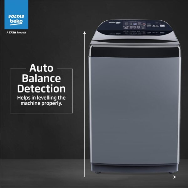 Voltas Beko, A Tata Product 11 Kg 5 Star Fully-Automatic Top Loading Washing Machine (WTL1106UEA / OBS1060, Grey, Double Waterfall Technology) - Image 14