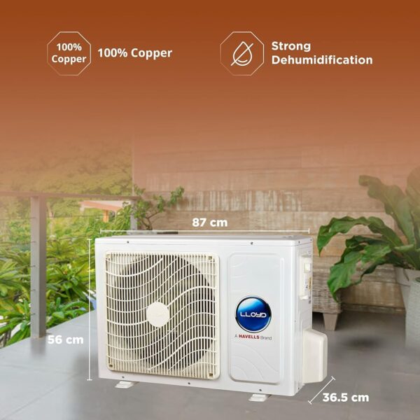 Lloyd 1.5 Ton 5 Star Hot & Cold Inverter Split AC (5 in 1 Convertible, 100% Copper, Anti-Viral + PM 2.5 Filter, 2023 Model, White with Red Deco Strip, GLS18H5FWRHC) - Image 2