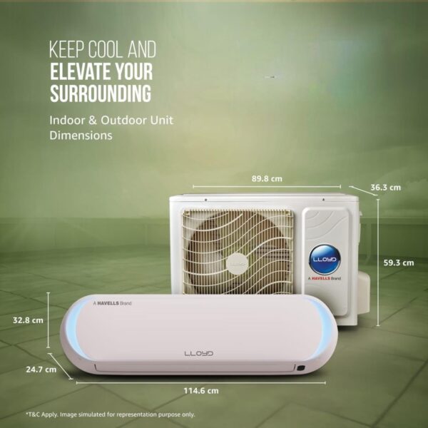 Lloyd Stellar Art 1.5 Ton 5 Star Wi-Fi Inverter Split AC (6 in 1 Expandable, Mood Lighting, In-Built Air Purifier, Direct Voice Command, Copper, White & Blush Pink, New Launch GLS18V5FBGST) - Image 2