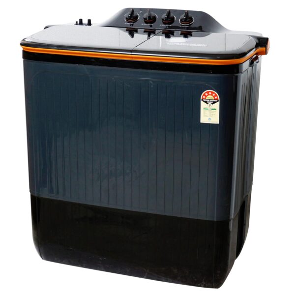 Havells-Lloyd Elante Pluss 10 Kg 5 Star Semi-Automatic Top Load Washing Machine (GLWS105EPAVG Dark Grey Tub with Orange Lids Color) - Image 2