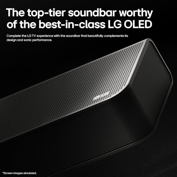 LG S90TY - Smart Sound Bar, 570W, 5.1.3 Channels, Dolby Atmos and DTS Surround Soundbar, Wide Connectivity, Bluetooth, USB, Optical Input, Black - Image 2