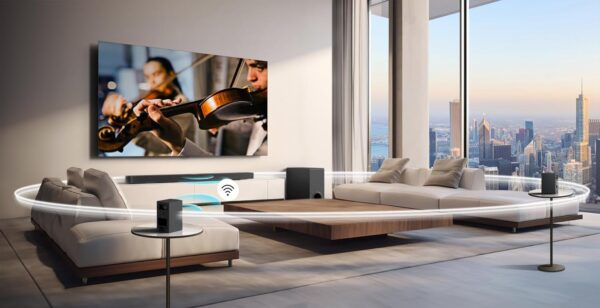 LG SPT8-S, 100W, 2.0 Channel Soundbar Rear Speaker Kit for S70TY, SQ70TY, SG10TY, S77TY, S90TY Soundbar Models., Powerful and Wrap-Around Sound, Design Fits Your Space, Black - Image 2
