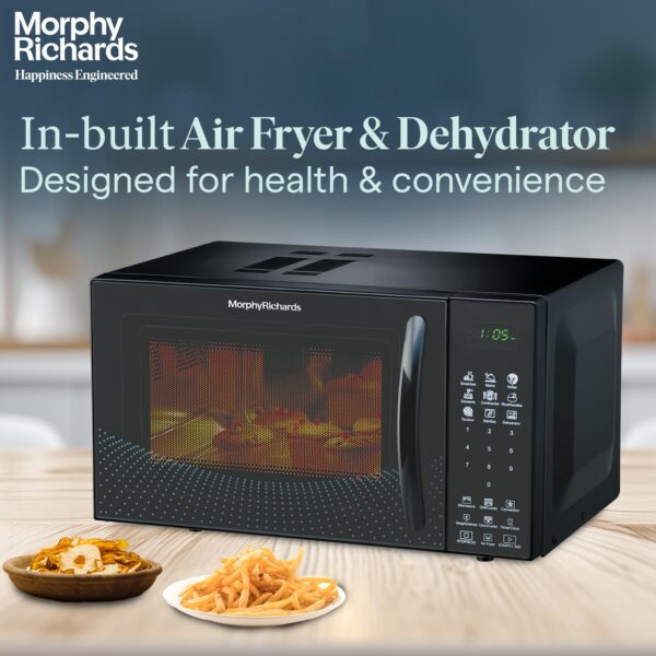 Morphy Richards Air 23Cgad Convection Microwave Oven for Kitchen, with in-Built Air Fryer & Dehydrator|23 Litre with 220 Autocook Menu,Black - Image 2