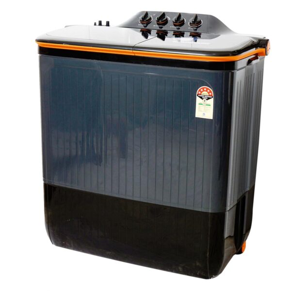Havells-Lloyd Elante Pluss 12 Kg 5 Star Semi-Automatic Top Load Washing Machine (GLWS125EPHVG Dark Grey Tub with Orange Lids) - Image 3