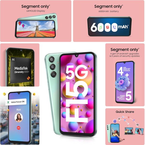 Samsung Galaxy F15 5G (6GB RAM, 128GB Storage) – 6000mAh Battery | sAMOLED Display | 50MP Triple Camera - Image 4