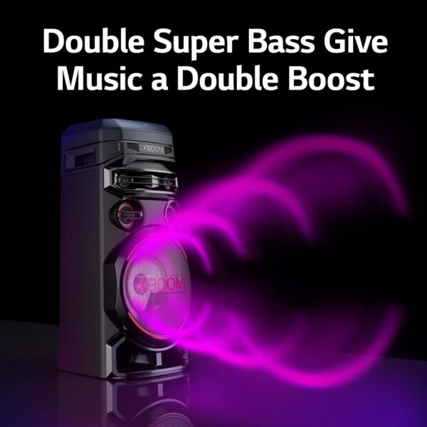 LG XBOOM RNC7 Party Speaker, Multi Color Lighting, Karaoke Feature, 1 Guitar Input, Wireless Party Link, USB, Bluetooth Connection, XBOOM App - Image 3