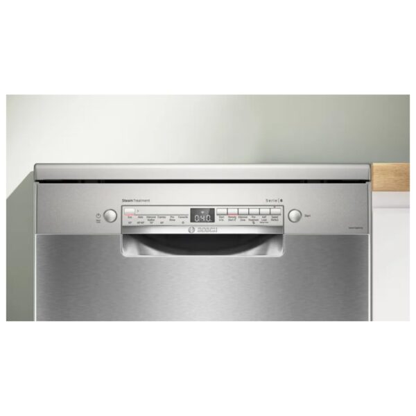 Bosch Series 6 14 Place Settings Free-standing Dishwasher (SMS6IKI01I, 60 cm, Brushed Steel, Anti-Fingerprint, Wi-Fi Enabled, EcoSilence Drive) - Image 4