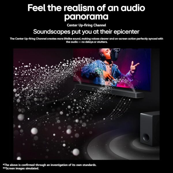 LG S90TY - Smart Sound Bar, 570W, 5.1.3 Channels, Dolby Atmos and DTS Surround Soundbar, Wide Connectivity, Bluetooth, USB, Optical Input, Black - Image 4