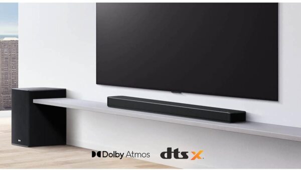 LG SP8A, 420W Powerful Sound Soundbar, 3.1.2 Ch with Meridian, Dolby Atmos, DTS: X, Dolby Vision/HDR 10, Earc, Hdmi in/Out, Bt, Optical, Ai Calibration, Alexa Compatible App (Black) - Image 4