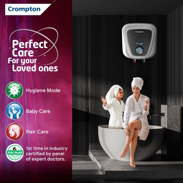 Crompton Solarium Care 10-L 5 Star Storage Water Heater (Geyser) with Rust Proof Plastic Body (White),Free Installation, Free Pipe. - Image 3